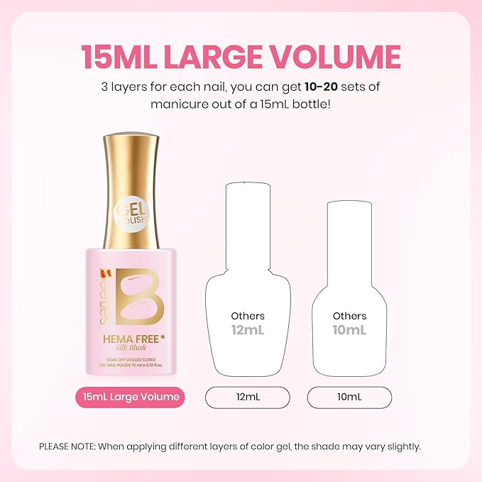 Beetles French Tip Gel Polish - Blush Moonlight 15ML with French Tip Stickers, Hema Free White Light Pink Gel Nail Polish, Same Color Bottle, Soak Off UV LED Lamp French Nails Art for Spring Nails