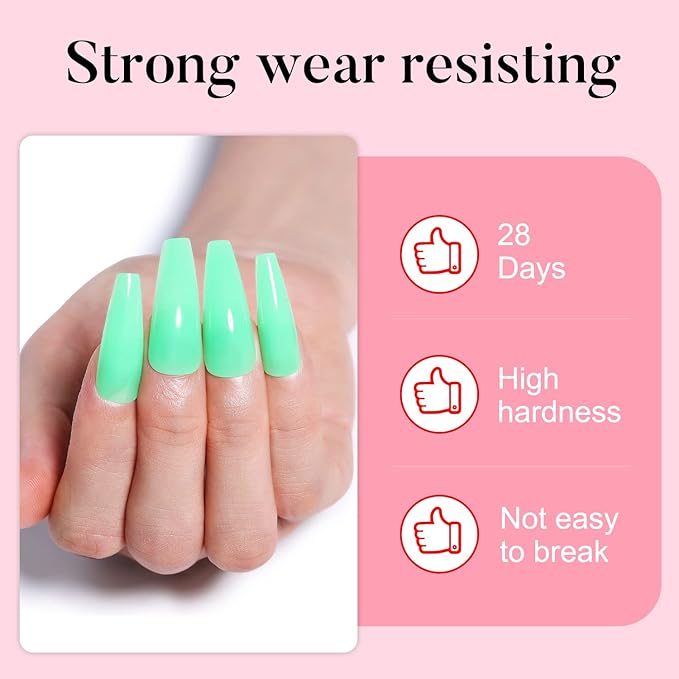 AIMEILI Poly Nail Extension Gel Blue Green Builder Nail Gel Hema Free Poly Nail Enhancement Nail Art Design DIY Salon Nail At Home Gift for Women Nail Gel - 004
