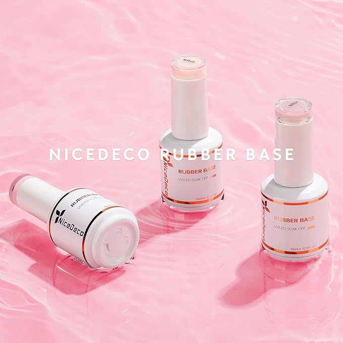 Nicedeco Hema Free Clear Rubber Base Gel Polish for Nails U V Cruelty Free Vegan Color Base Gel Nail Polish 15ML