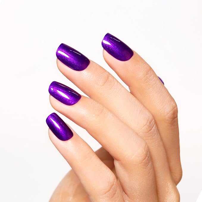 Pearl Gel Nail Polish,Deep Purple Glitter Gel Polish Soak off LED UV Sparkle Shimmer Gels Glitter Nail Polish Fall Winter for Art DIY Manicure 15ML