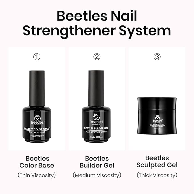 Beetles Hard Gel,Ivory Veil 1 oz 9 in 1 Nail Extension Sculpting Apex Building for Salon Professionals,Jelly White Builder Nails Gel,UV & LED Lamp Needed