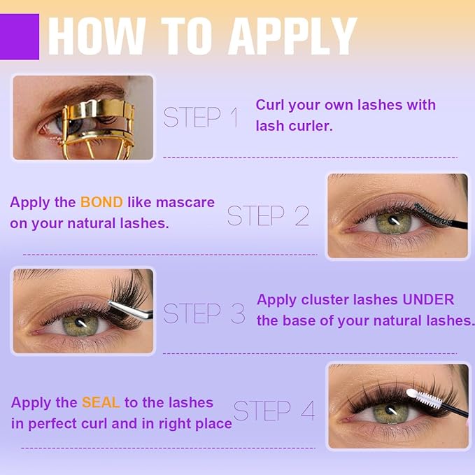 Kiromiro Lash Clusters Kit Cluster Eyelash Extensions 12-20mm Volume Individual Lash Clusters with Spikes 216pcs DIY Lash Extensions Kit Fluffy Manga Cluster Lashes Kit