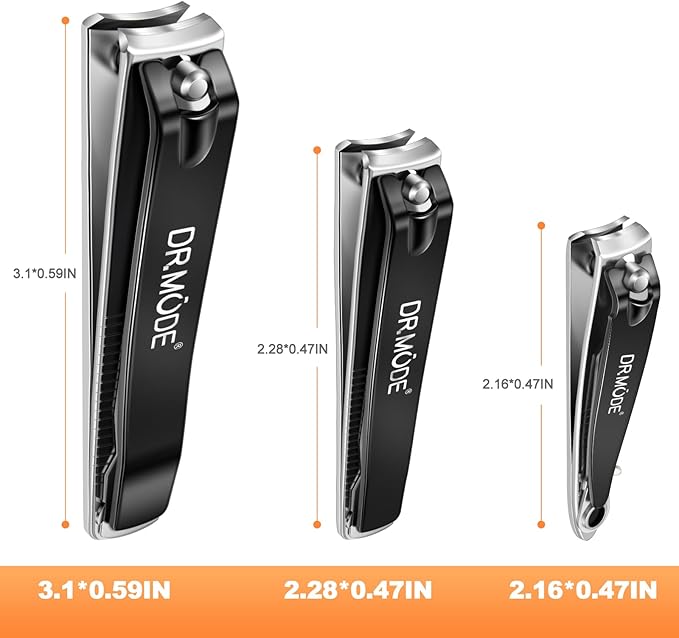 DRMODE Finger Nail Clippers Adult - 8 Pack Nail Clippers Set for Men Women with Nail File, Sharp Stainless Steel Fingernail & Toenail Clippers Curved Cutter Trimmer