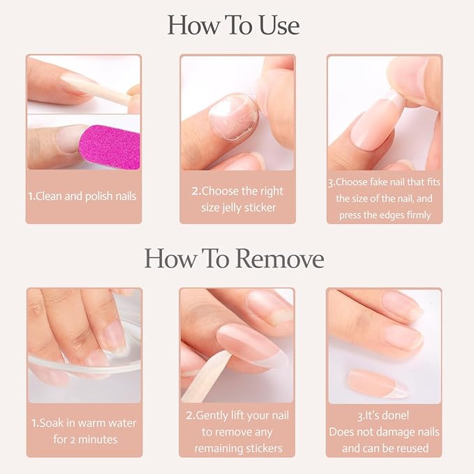 Valentines Day Press on Nails - Red Love Heart Fake Nails - Almond False Nails Press ons - French Tip Acrylic Glue on Nail - Artificial Stick on Nail for Women Manicure 24 Pcs