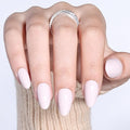 White Press On Nails Almond - White Almond Fake Nails, Short Press On Nails Reusable Stick On Nails in 16 Sizes, 32pcs False Nail Kit for Women & Girls(SoftWhite)