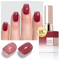 Double Rhythm 0.5Oz Gel Polish Translucent Sheer Neutral Natural Light Milky Same Color Same Bottle 15ML Jelly Gel Polish Art DIY at Home (Brown Purple-A1375)
