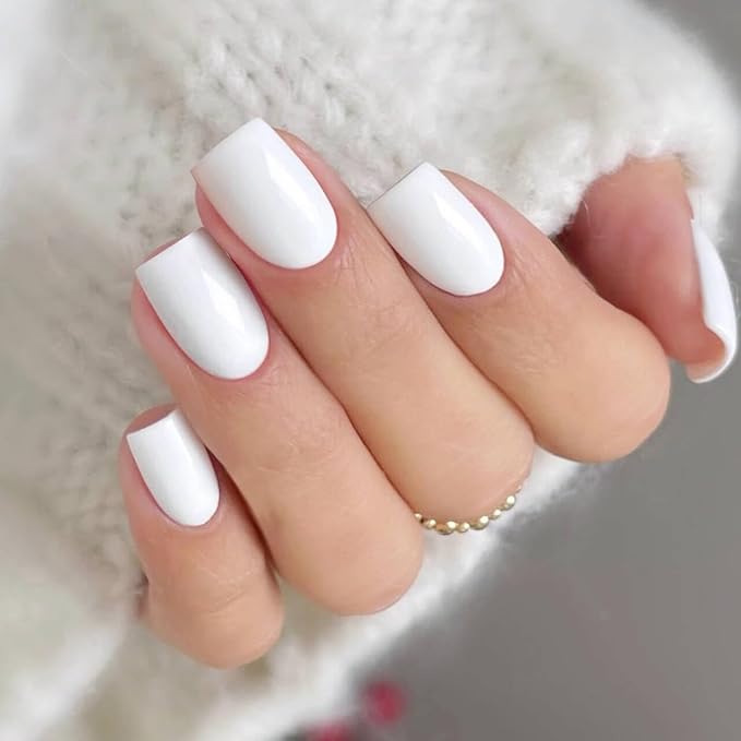JMEOWIO Semi Cured Gel Nail Strips White Gel Nail Stickers Nails Art Design Decoration Accessories