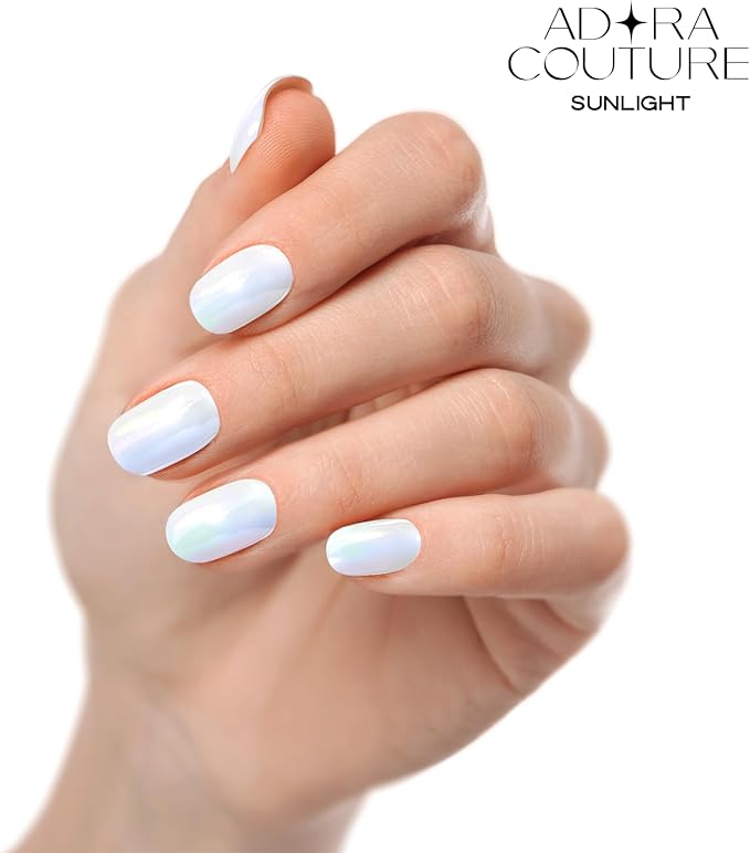 Semi Cured Gel Nail Strips with 20 Pieces - UV Gel Stickers, Manicure Kit, Easy Application Wraps Includes Prep Pads, Nail File, Wooden Stick - UV Light Required (Sunlight)