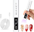 Makartt UV Nail Lamp, Handheld Flash Cure Lamp with Painless Mode Rechargeable Portable Nail Light 800mAh with LCD Display & 3 Timers for Home & Salon(White)