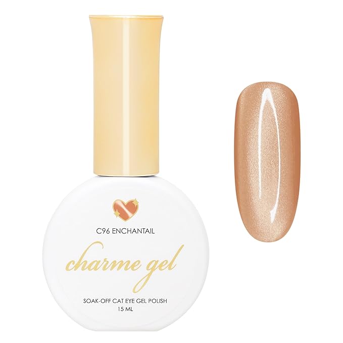 Daily Charme C96 Enchantail Silk Cat Eye Magnetic Charme Gel Nail Polish 15ml, Soak Off UV Led Gel Nail Polish, Home DIY/Nail Salon Manicure (Caramel Brown)