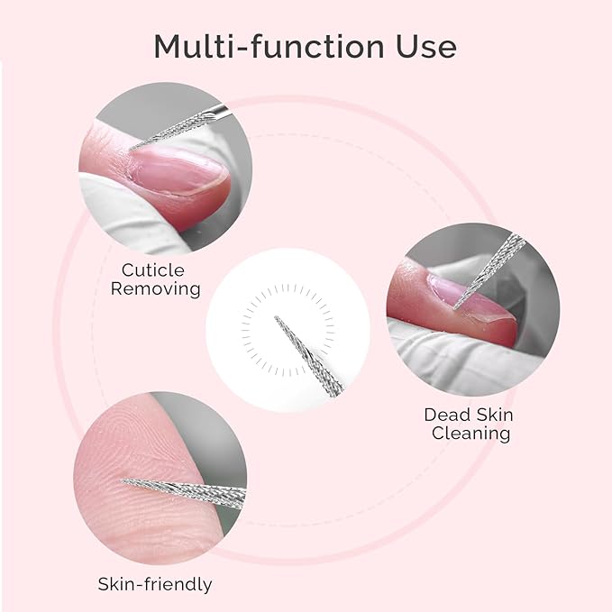 MelodySusie Sharp Tapered Cross Cut Nail Drill Bit, Professional Safety Carbide Under Nail Cleaner for Cuticle Dead Skin Nail Prepare, Two Way Rotate, Manicure Nail Salon Supply, C+XF, Silver