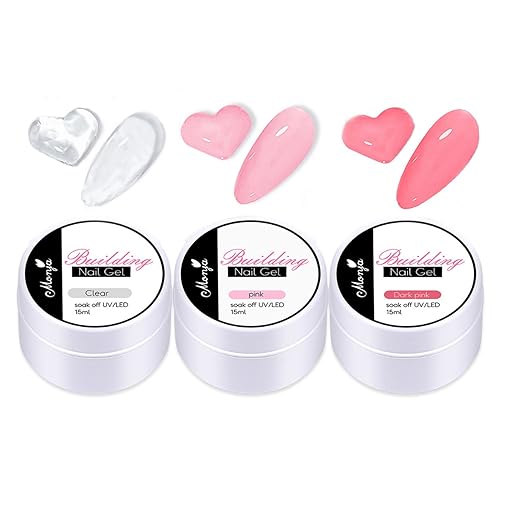 Better Non-Stick Hand Extension Glue,3 Colors Solid Nail Glue Gel Can Be Shaped at Will,Nail Tips Glue Gel for Acrylic Nails and Nail DIY Use,Need UV/LED Lamp Cure (Clear&Pink&Dark Pink)