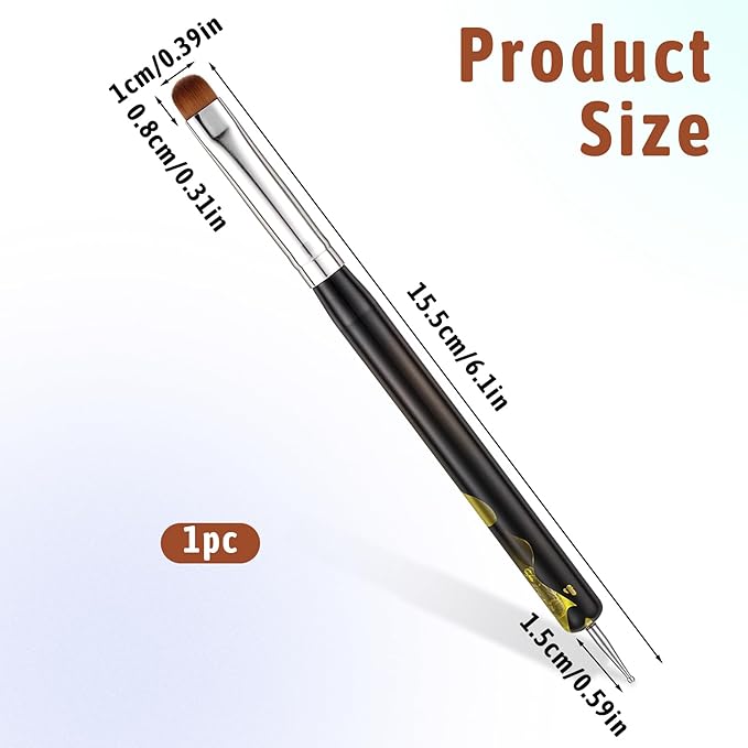 French Brush, 2-Way French Brush for Nails, Nail Brushes for Nail Art Acrylic Nail Brush, French Tip Tool for Professional Manicure Nails Art Design