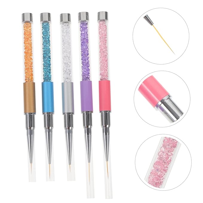 Hemoton 10pcs Nail Art Drawing Pens Fine Detail Manicure Tools for Nail Designs and Easy to Use for Home Salon Artistry
