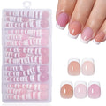 150Pcs French Tip Press on Nails Short Square Fake Nails White French Tip Stick on Nails Nude False Nail Soft Gel Artificial Handmade Acrylic Glue on Nail for Women Manicure 5Pack