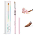 MelodySusie 3D Kolinsky Acrylic Nail Brush, Professional Nail Art Sculpture Brush with Pink Metal Non-Slip Grip Handle, for Acrylic Application 3D Nail Art Flower Designs, Size 5