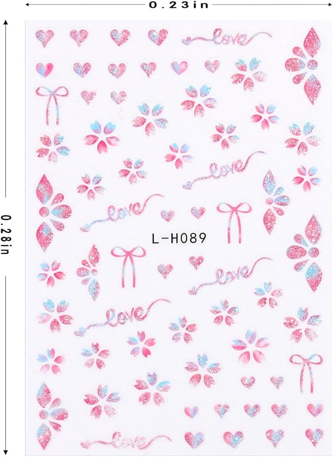 Stickers para Uñas Nail Stickers Self-Adhesive Sticker para Uñas Colorful 3D Flower Calcomanías Floral Nail Stickers Art Design Accessories Hight Quality 7 Sheets