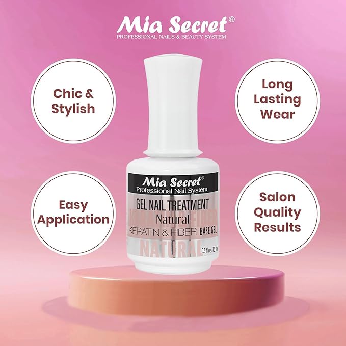 Mia Secret Professional Gel Nail Treatment Keratin Base & Top Gel 0.5 FLoz