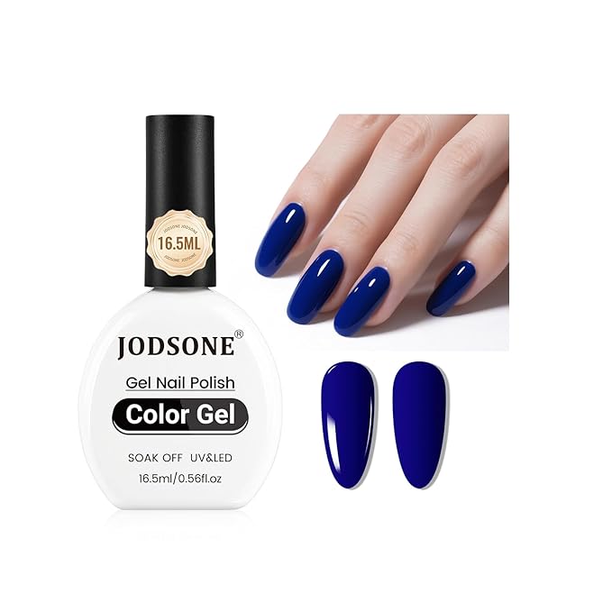 JODSONE 16.5ml Dark Blue Gel Nail Polish Bright Dark Blue Gel Polish Nail Manicure Salon DIY at Home High Gloss Soak Off U V