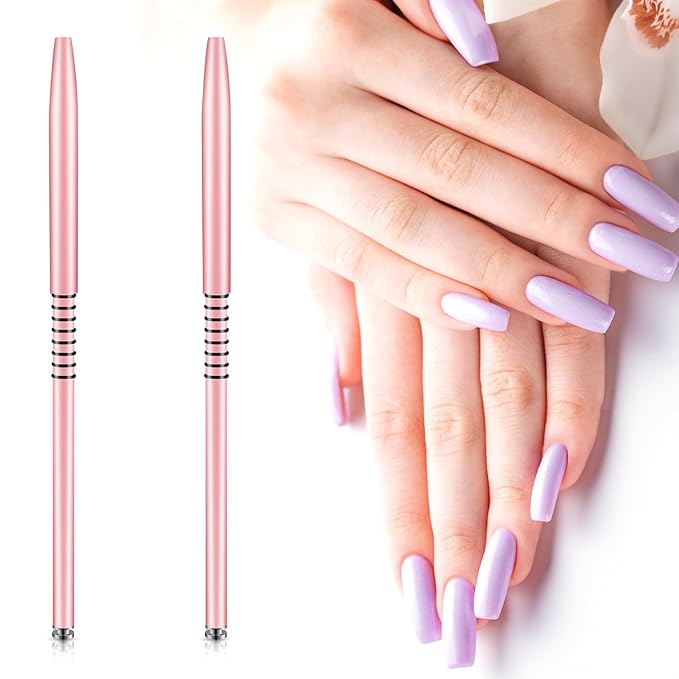 2Pcs 3D Nail Brush for Acrylic Nails Size #2#4 3D Flower Brushes Kolinsky Nail Art Brushes, Nails Design Brush Manicure Tools for Women with Non-Slip Handle, Pink