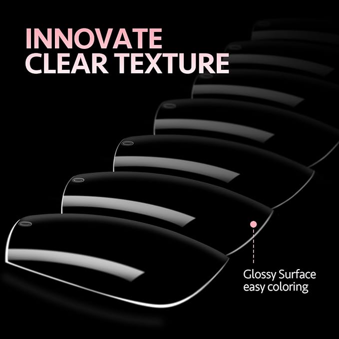 GAOY Medium Coffin Fake Gel Nail Tips, 10 Sizes False Full Cover Acrylic Press on Nails, 240Pcs Soft Clear Tips