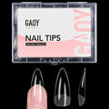GAOY Medium Stiletto Fake Gel Nail Tips, 12 Sizes False Full Cover Acrylic Press on Nails, 240Pcs Soft Half Matte Tips