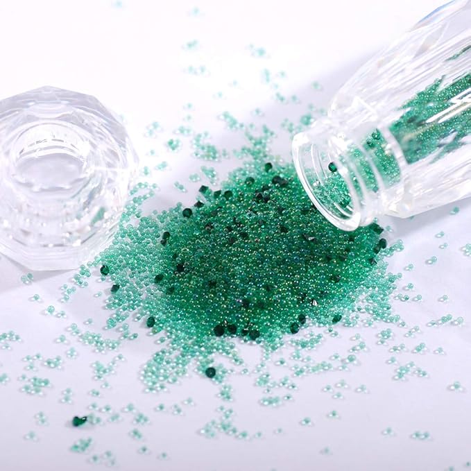 8 Bottles Of Mini Glitter Caviar Micro Crystal Beads 3D Nail Art Rhinestone Decorations DIY Manicure Accessories (mix)