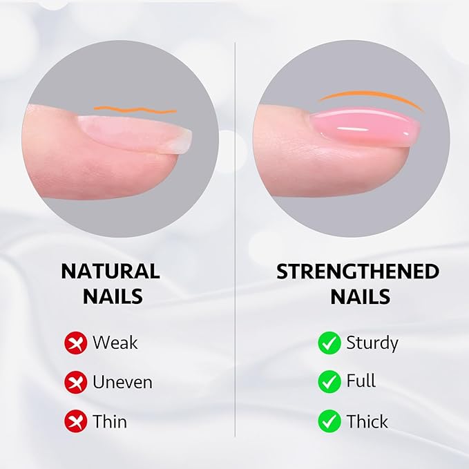 GAOY Builder Gel for Nails, 16ml Pink Nail Strengthener in a Bottle, Nail Extension Hard Gel, Soak Off Long Lasting UV Light Cure, 1727 First Love, Base Coat Top Coat Needed