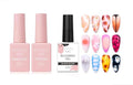 Makartt No Wipe Top Coat and Base Coat Kit with Clear Blooming Gel Bundle, Clear Gloss Shiny Stain Resistant General Gel Top Coat Nail Polish, Clear Blooming Gel 15ml for Spreading Effect