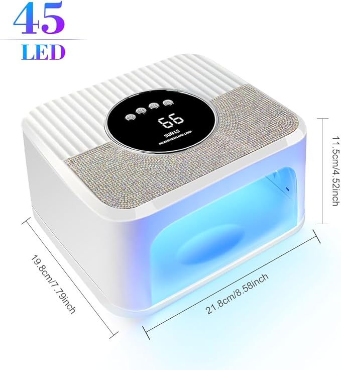 LIMEGIRL UV LED Nail Lamp Kit for Gel Polish Professional Fast Curing White Dryer Light Set with Protection Gloves Nail Art Cure Machine for Manicure Pedicure at Home and Salon