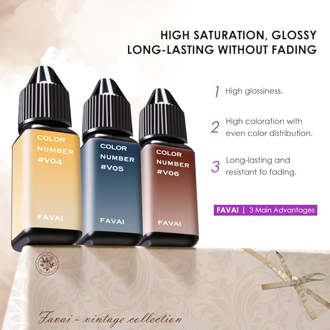 FAVAI 6 Colors Airbrush Gel Nail Polish 6 * 15ml - Vintage Collection (#V), Gel Polish Art Manicure Salon DIY at Home for Women, Ombre Nail Polish