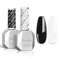 MelodySusie Thick Gel Nail Polish Set- 2 Pcs 15ML Black & White Gel Polish Set Soak Off UV LED White Gel Polish Christmas Gift for Women Nail Art Manicure Salon DIY Nail Design Decoration at Home