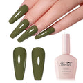 Imtiti 10ml Olive Green Gel Nail Polish Long Lasting Soak Off UV Led Fall Gel Polish Salon DIY at Home Gift for Women 1Pcs