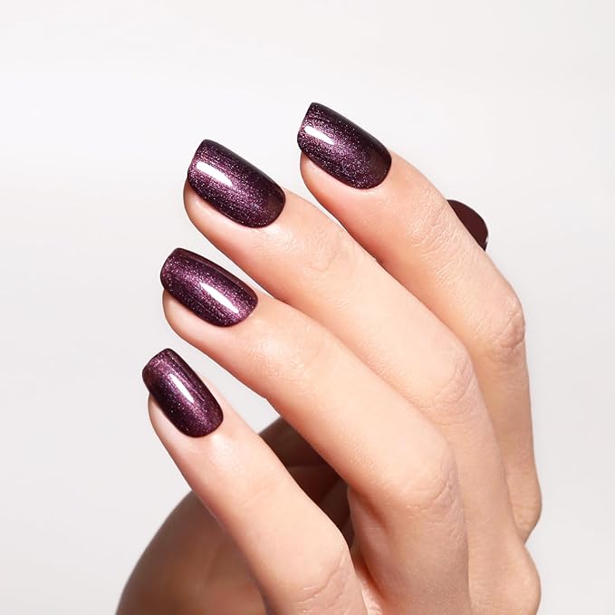 Pearl Gel Nail Polish, 0.5 Fl Oz Purple Brown Glitter Pearl Gel Nail Polish Sparkle Shimmer Fall Winter for Art DIY Manicure Soak off LED UV