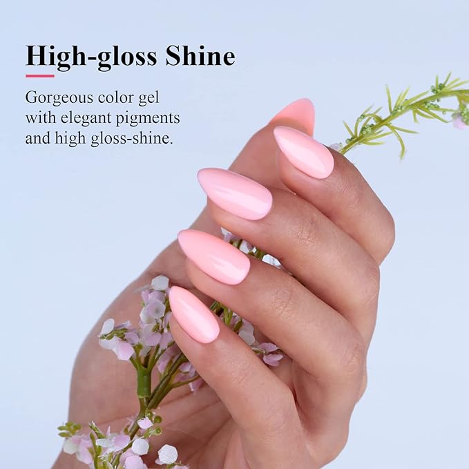 Imtiti Pastel Gel Nail Polish,0.5 Fl Oz Pastel Milky Pink Gel Polish Soak Off LED U V Nail Gel Polish Spring Summer Easter Gel Nail Polish DIY Nail Art Starter Manicure Salon Gel Nail Kit