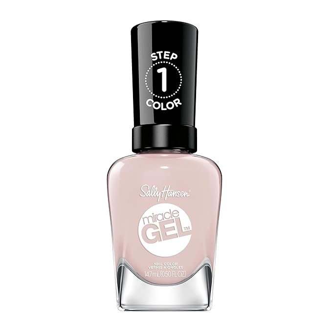 Sally Hansen Miracle Gel Salon Quality Nail Polish | Gel-Like Formula, Two-Step System, No UV Light Needed, Long Lasting | Sheer | 232 Tutu the Ballet | Milky Pink Nail Polish