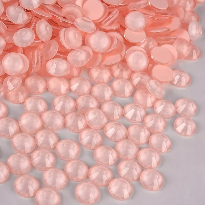 Blinginbox Flatback Rhinestones Round Gems, 1440pcs Luminous Series Glass Stones Neon Gems Non Hotfix Crystal Rhinestones for Nail Charms Crafts Clothes Tumblers,Mac. Peach Luminous,SS6.