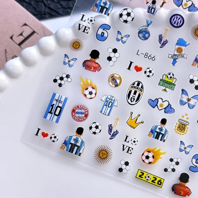 World Cup Nail Stickers Football Soccer Competition Nail Decals Stickers