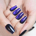 evpct Royal Blue Cat Eye Coffin Press on Nails Square Medium, Medium Square Stick on Nail for Women Gift, Royal Blue Metallic Glitter Glossy Reusable Soft Gel Press on Acrylic Fake Nails with Designs