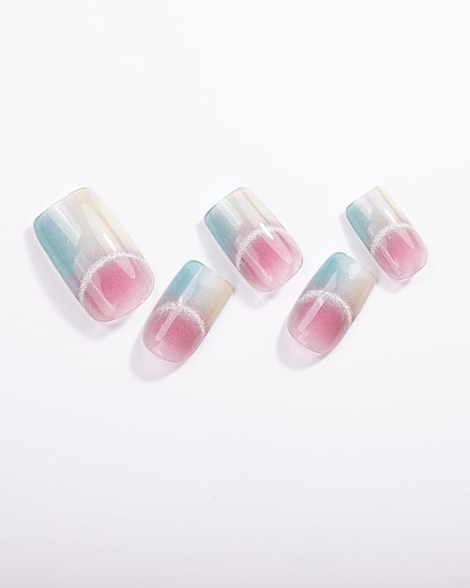 Semi Cured Gel Nail Strips - 20pcs Glaze Gel Stickers, Salon Quality DIY Wraps, Easy to Apply, UV Light Required
