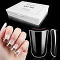 Duck Nail Tips 240pcs Extra Thick Short Duck Feet Nails Moon Cut, 12 Sizes Full Cover Clear Y2K Press on Acrylic False Nails, French Soft Gel Fake Nail Extension for Nail Salon and Home DIY