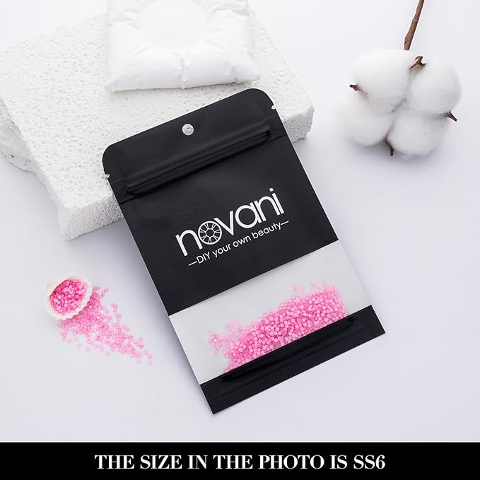 Novani 3000 Pieces Flatback Rhinestones Glass Round Gems Mocha Rose Crystals for Nail Art DIY Crafts Clothes Shoes,SS6,1.9-2.0mm