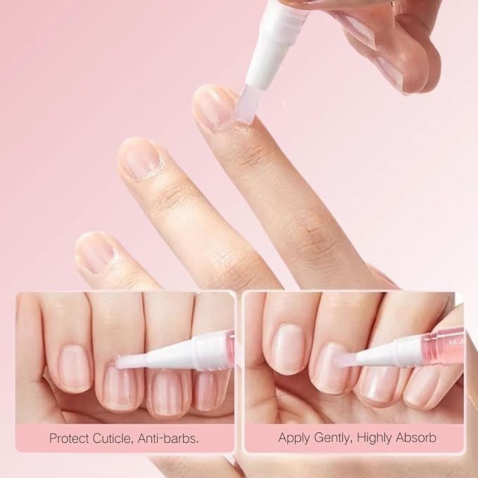 Cuticle & Nail Duo: 15-Second Softening Gel + Strengthening Oil Pen with Jojoba & Vitamin E for Healthy, Manicured Nails (Lemon+Gel)