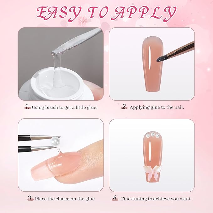 3D Nail Charms and Gems with Bows, Hearts, Rose, Flowers, Pearls, Rhinestones for Nails Design, Cute Y2K 3D Nail Decorations