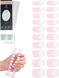 French-Inspired 20pcs Semi Cured Gel Nail Strips - Salon-Grade DIY Wraps with Glaze Texture, Easy Application, UV Light Required for Classic Nails