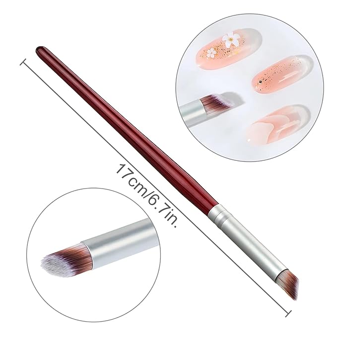 SILPECWEE 5Pcs Ombre Nail Brush Acrylic Nail Brush Set Nail Gradient Brushes Double Head Nail Art Sponges Pen Nail Art Tools Manicure Accessories