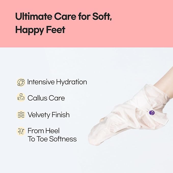 Epielle Moisturizing Foot Mask 6 Pairs, Soften with Sunflower Seed Oil & Vitamin E, Deep Moisturizing Socks for Dry, Cracked Feet, Self Care Gifts for Women, Spa Kit, Stocking Stuffers