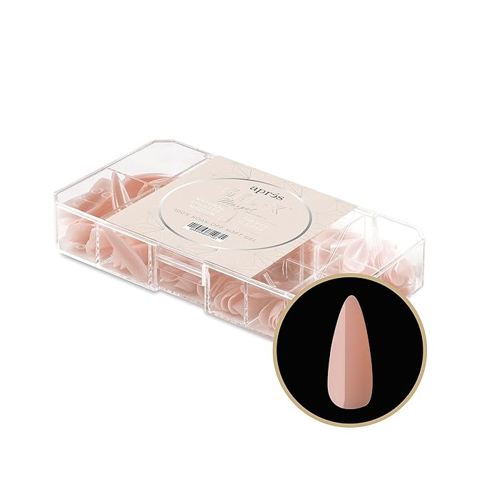 Apres Neutrals Gel-X Margot Box Of Press On Nails, 11 Sizes 00-9, Soft Gel Nail Tip Box (150pcs) (Natural Stiletto Medium, 150)