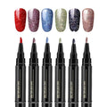 Professional Nail Pen Set,6/12/18 Colors per Set,3 in 1 Quick Dry Nail Polish Pens,Colorful Gel Pens for DIY Nail Art, Easy Nail Polish Pen for Women Girls (D Set/6pcs)