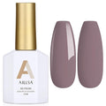 AILLSA Gel Nail Polish Dusty Mauve Jelly Polish Gray Purple Neutral Nude Polish Dark Lavender Nude Natural Color Fall Winter Soak Off U V Gel for Nail Salon at Home 0.51 Fl Oz/GC02